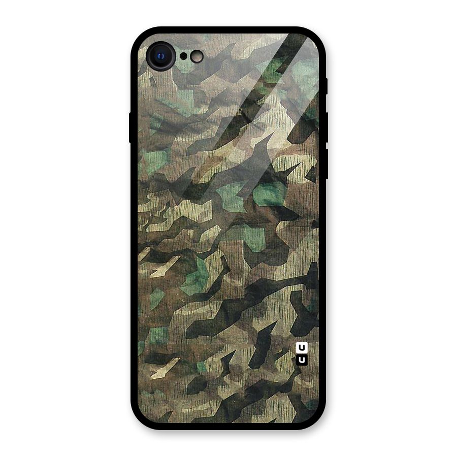 Rugged Army Glass Back Case for iPhone 7