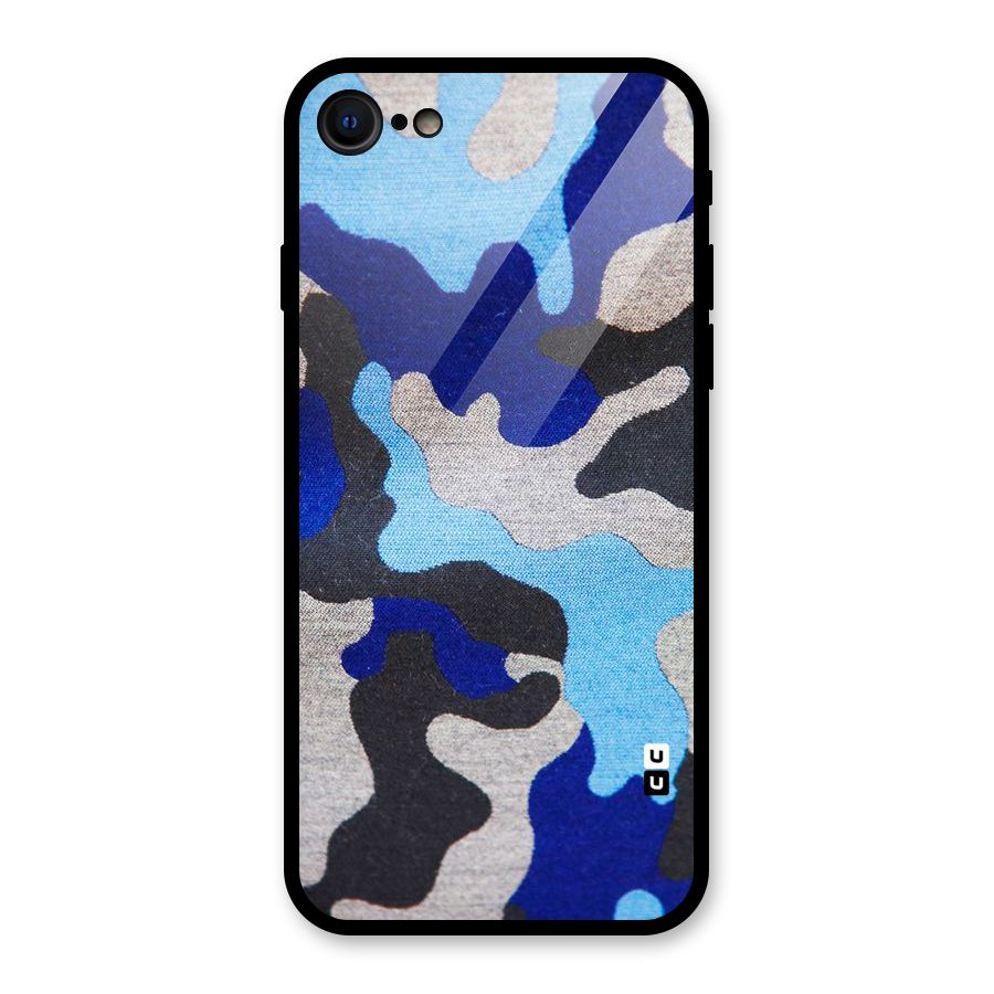 Rugged Camouflage Glass Back Case for iPhone 7