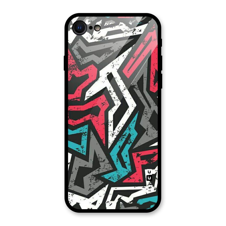Rugged Strike Abstract Glass Back Case for iPhone 7