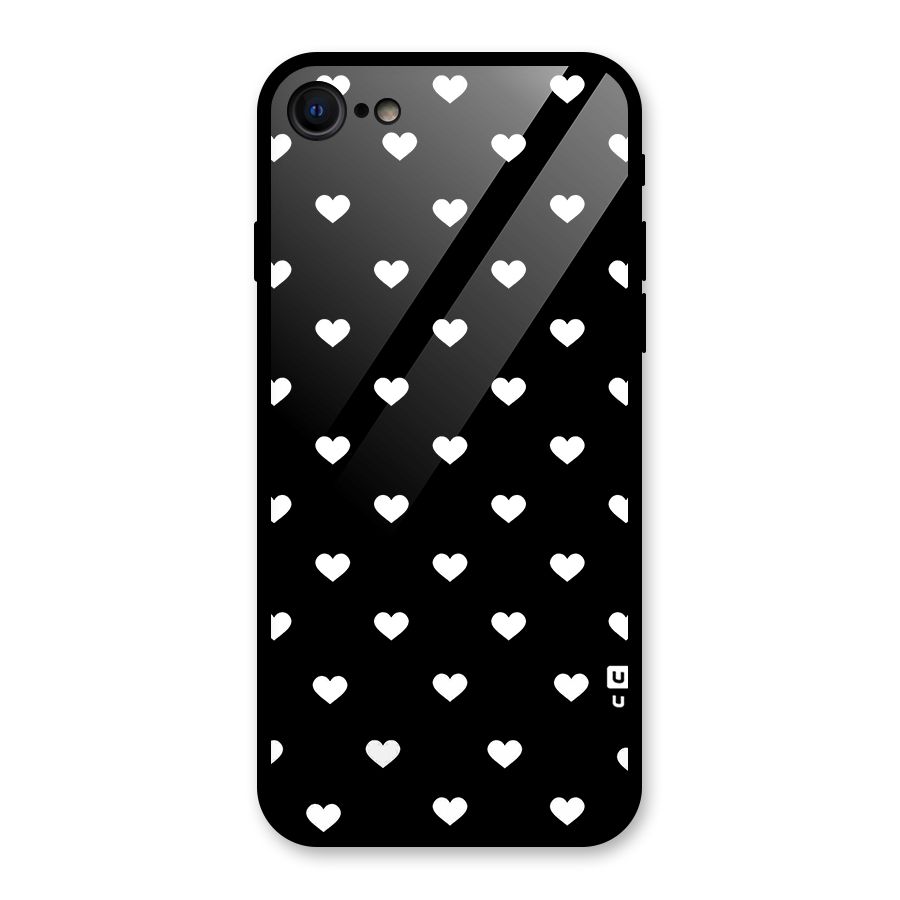 Seamless Hearts Pattern Glass Back Case for iPhone 7