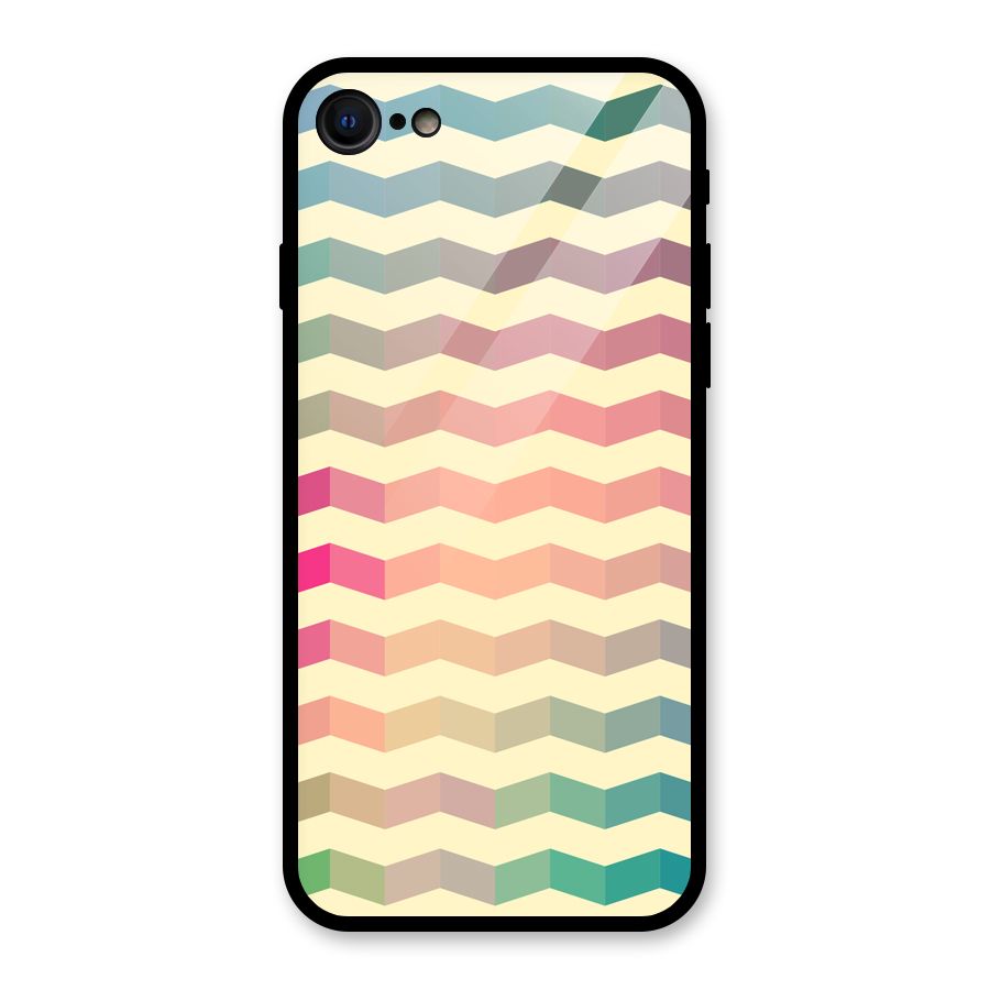 Seamless ZigZag Design Glass Back Case for iPhone 7