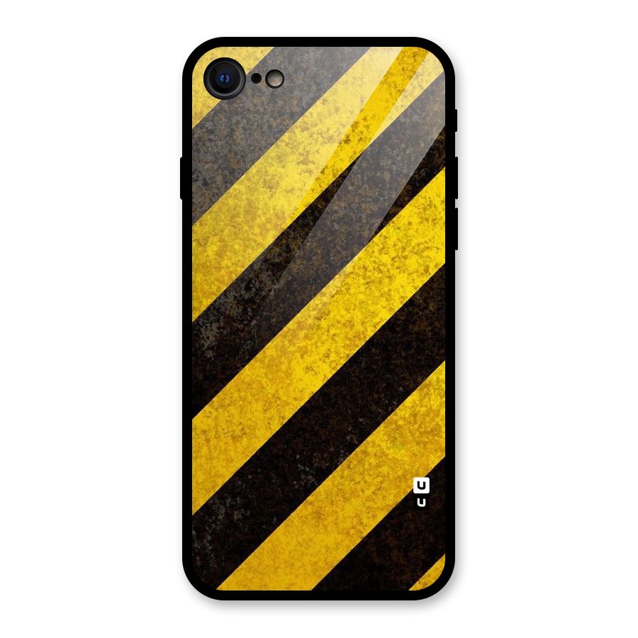 Shaded Yellow Stripes Glass Back Case for iPhone 7
