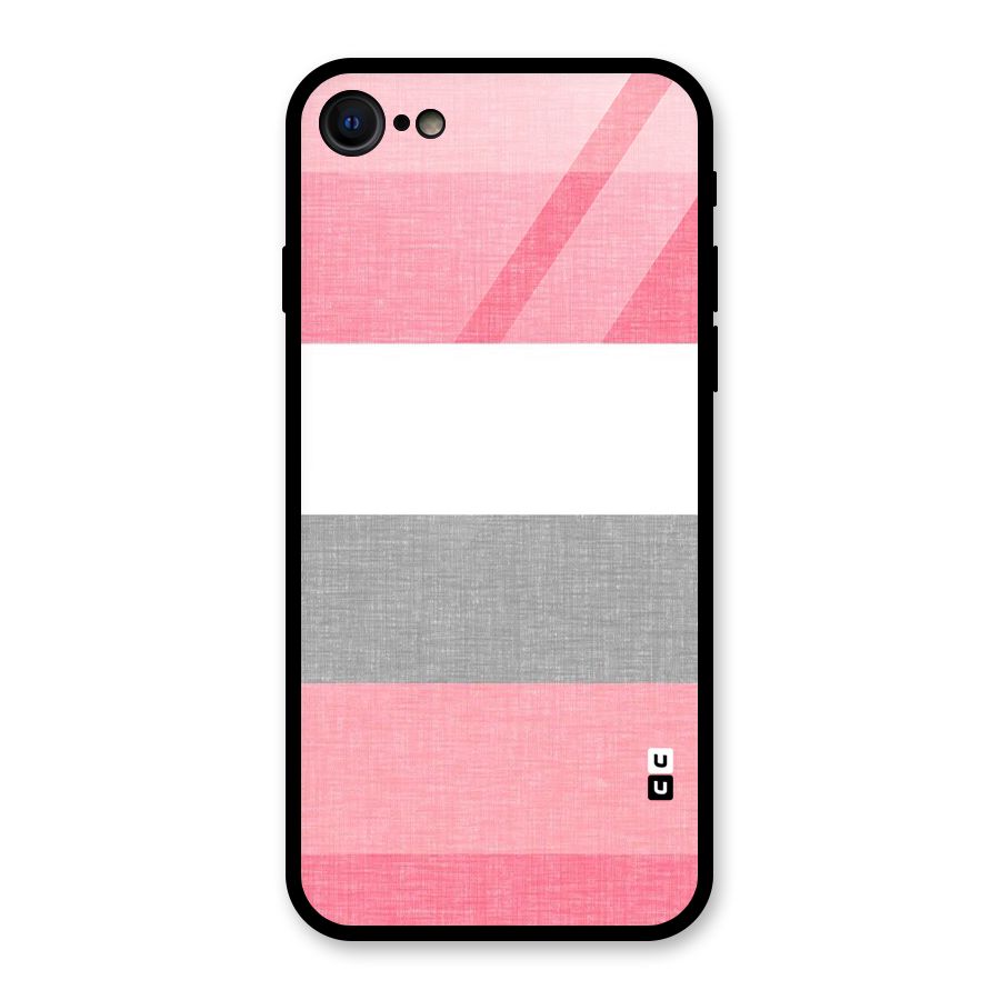 Shades Pink Stripes Glass Back Case for iPhone 7