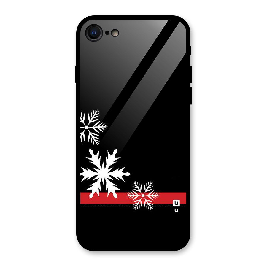 Snowflake Ribbon Glass Back Case for iPhone 7