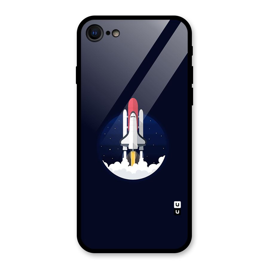 Space Rocket Minimal Glass Back Case for iPhone 7