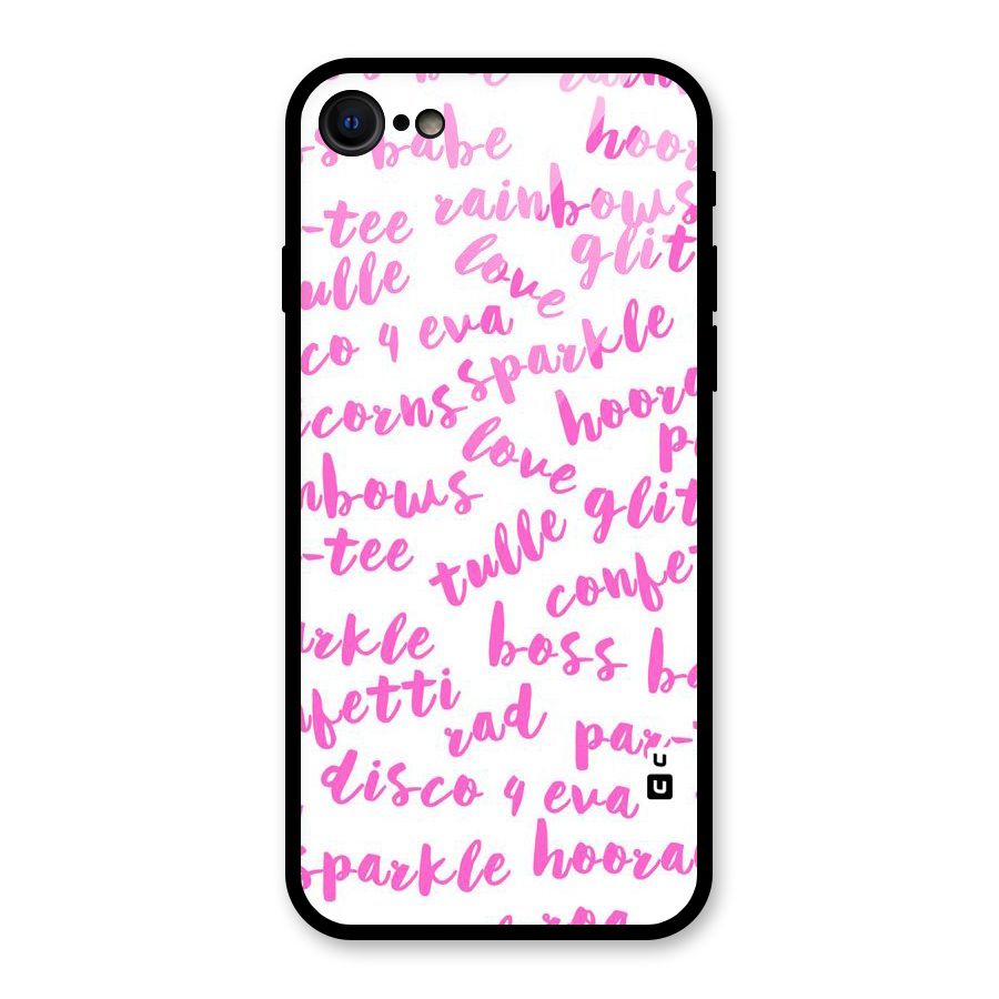 Sparkle Love Glass Back Case for iPhone 7