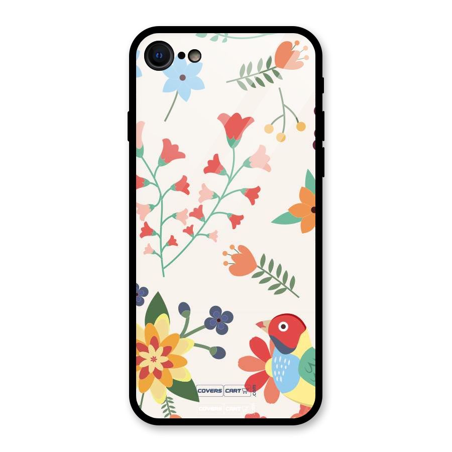 Spring Flowers Glass Back Case for iPhone 7