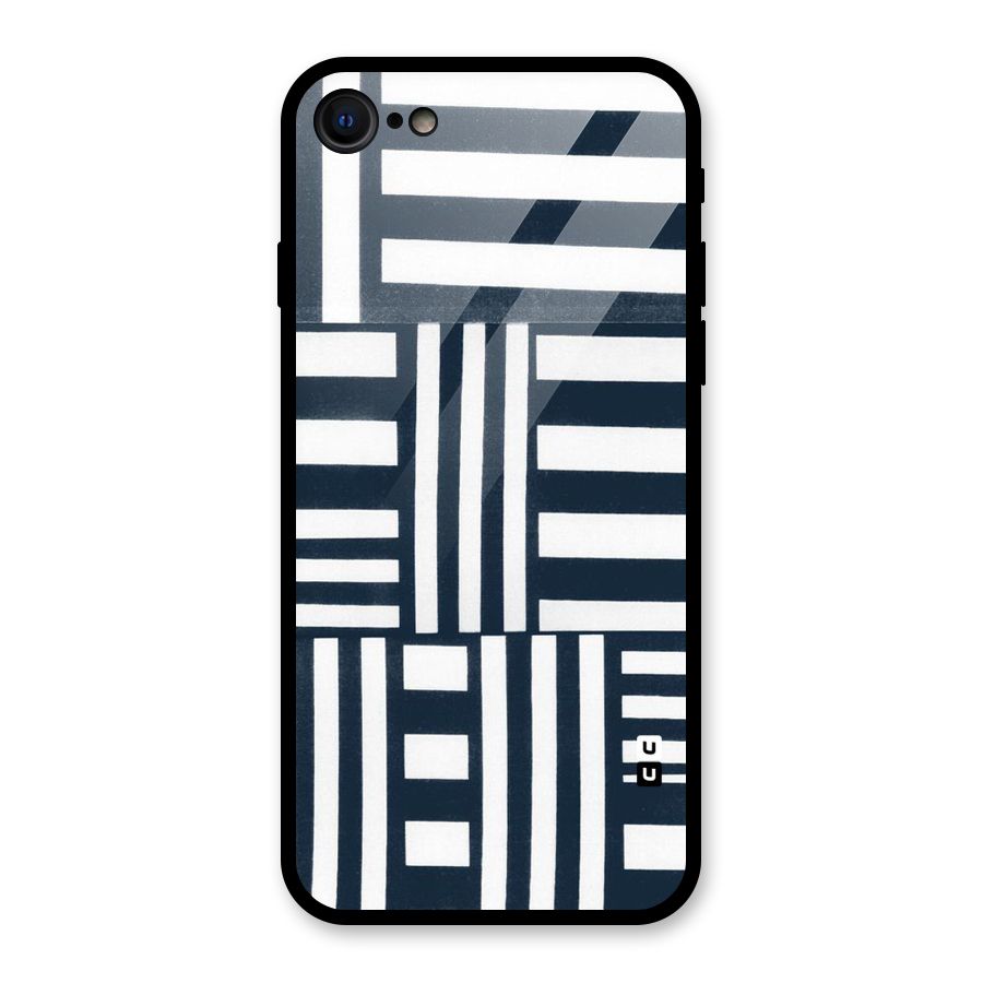Square  Stripes Glass Back Case for iPhone 7