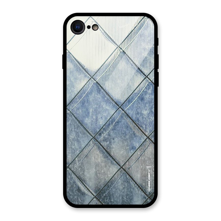 Steel Blue Pattern Glass Back Case for iPhone 7