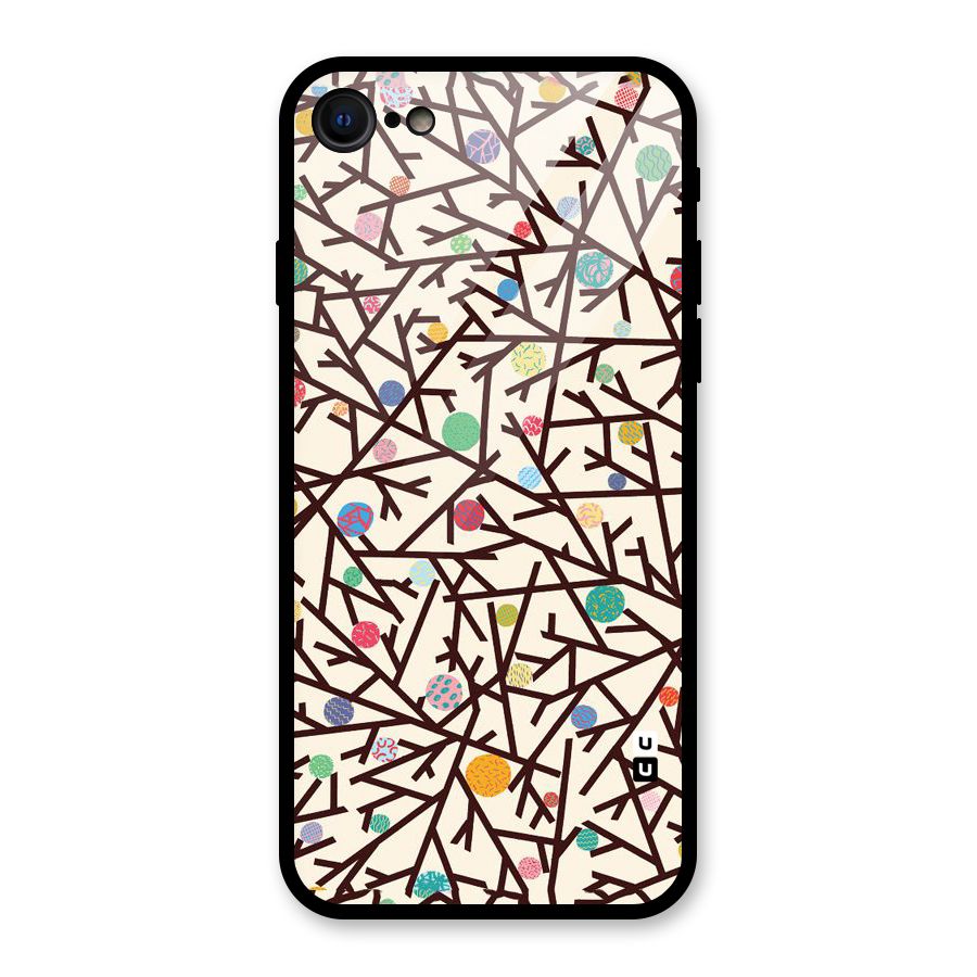 Stem Pattern Glass Back Case for iPhone 7