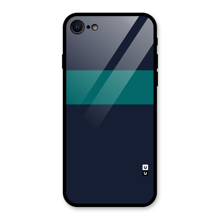 Stripe Block Glass Back Case for iPhone 7
