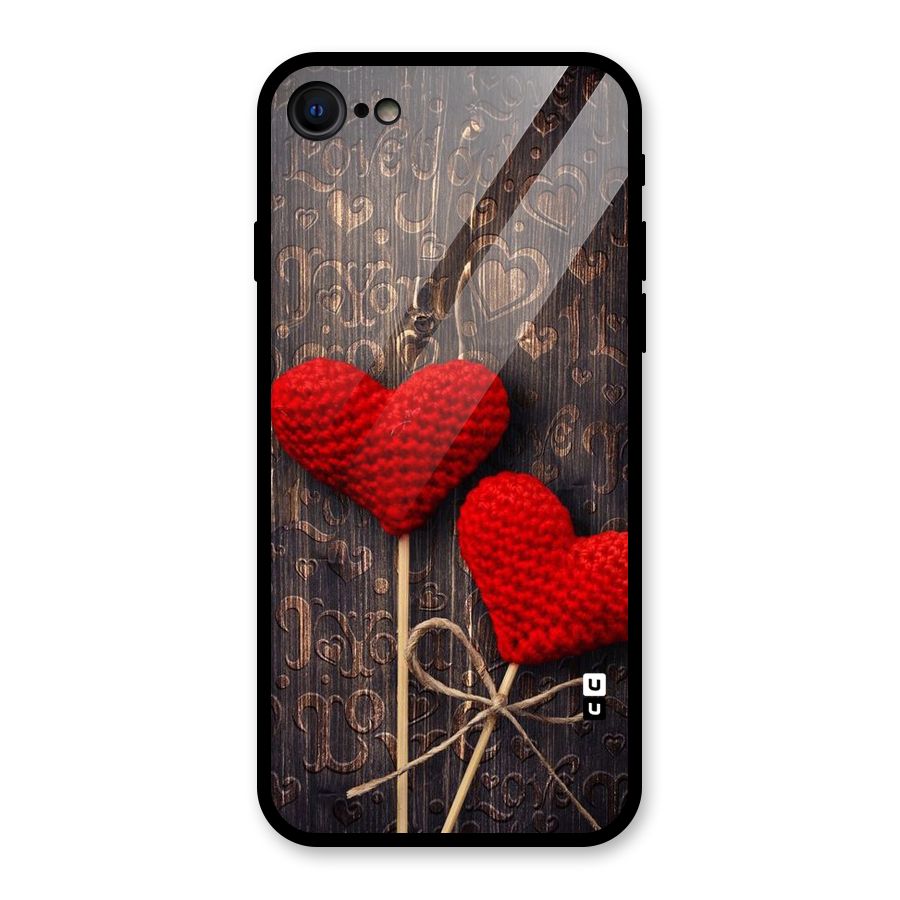Thread Art Wooden Print Glass Back Case for iPhone 7