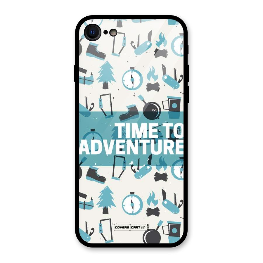 Time To Adventure Blazing Blue Glass Back Case for iPhone 7