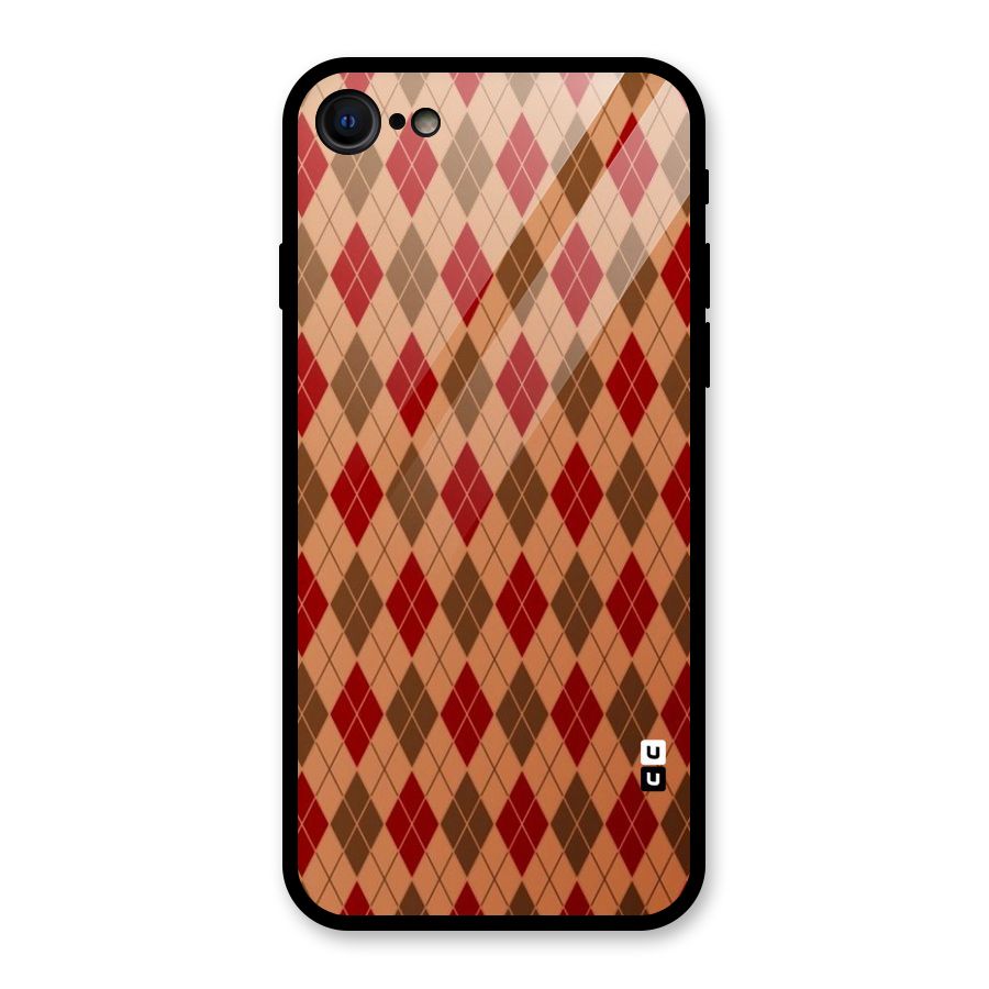 Tiny Checks Diamond Glass Back Case for iPhone 7