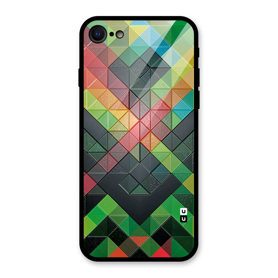 Too Much Colors Pattern Glass Back Case for iPhone 7