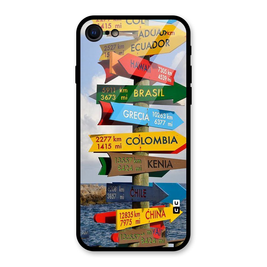 Travel Directions Glass Back Case for iPhone 7