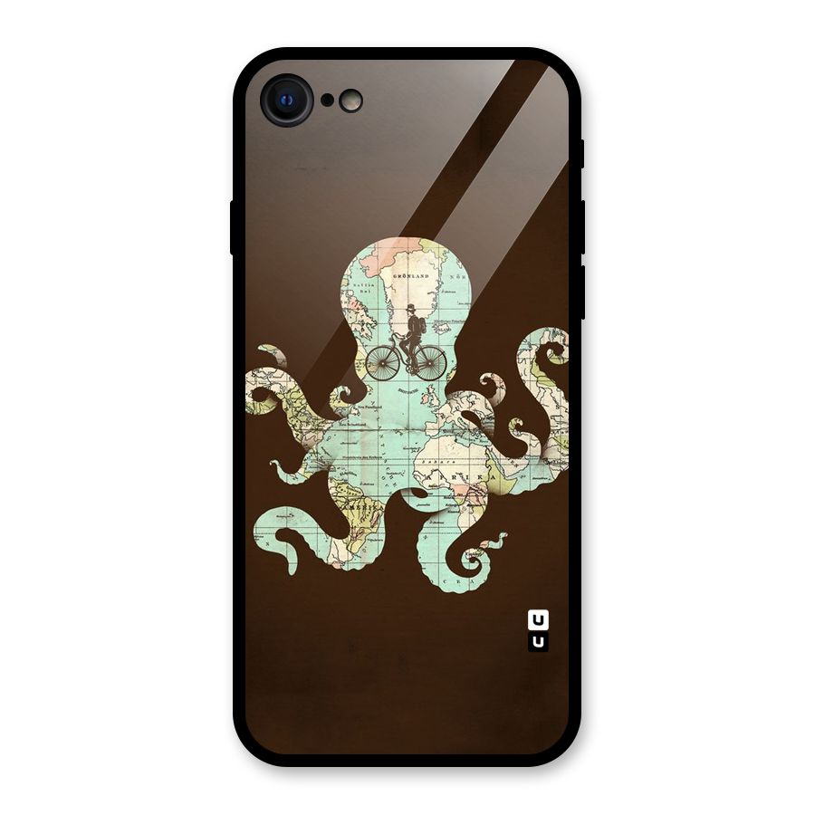 Travel Octopus Glass Back Case for iPhone 7