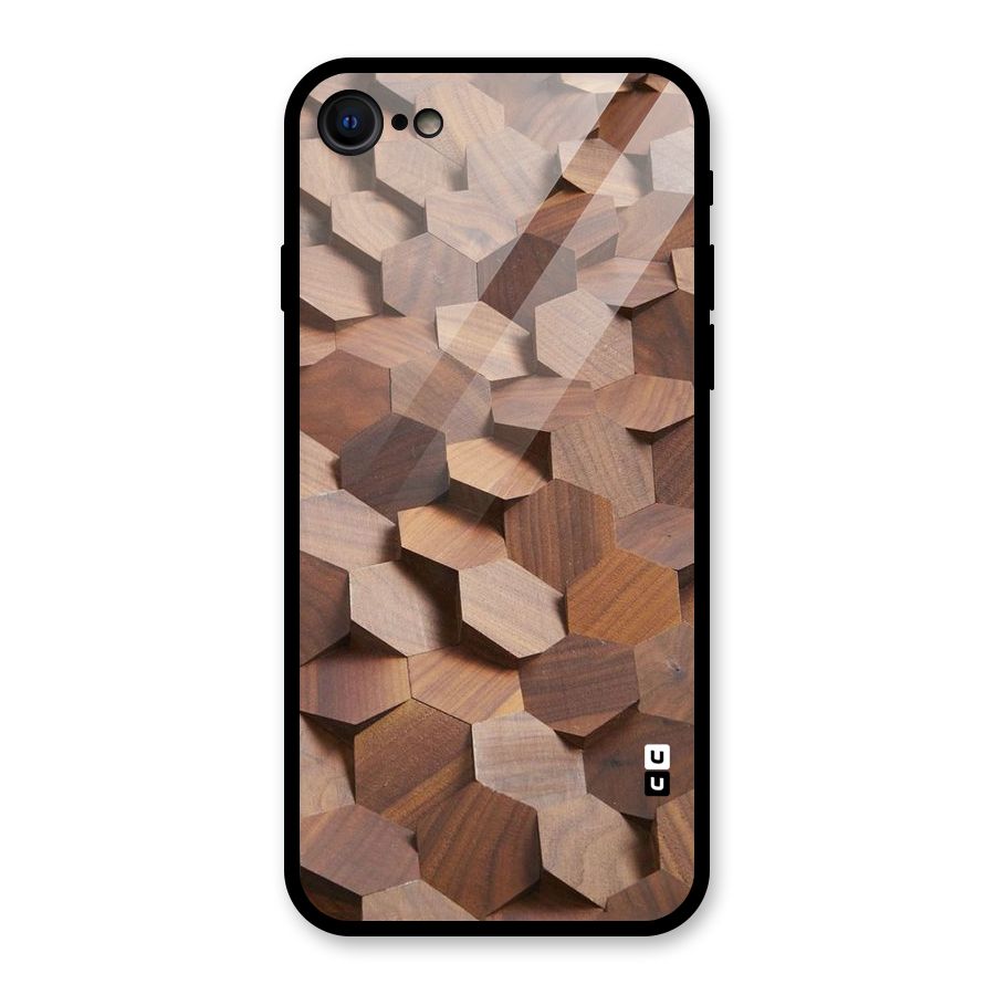 Uplifted Wood Hexagons Glass Back Case for iPhone 7