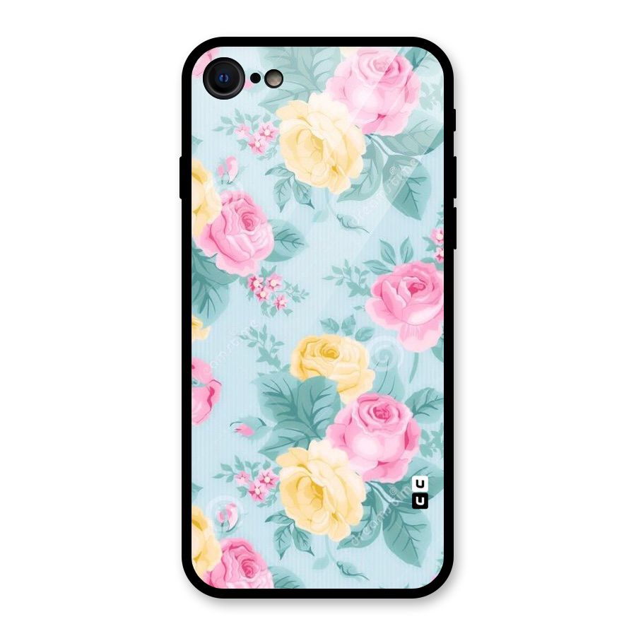 Vintage Pastels Glass Back Case for iPhone 7