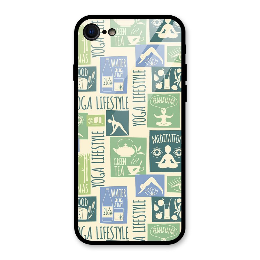 Vintage Yoga Lifestyle Glass Back Case for iPhone 7