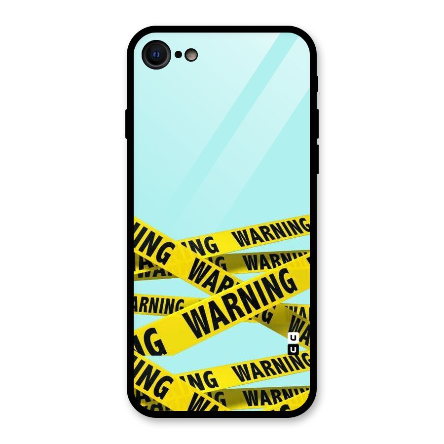 Warning Design Glass Back Case for iPhone 7