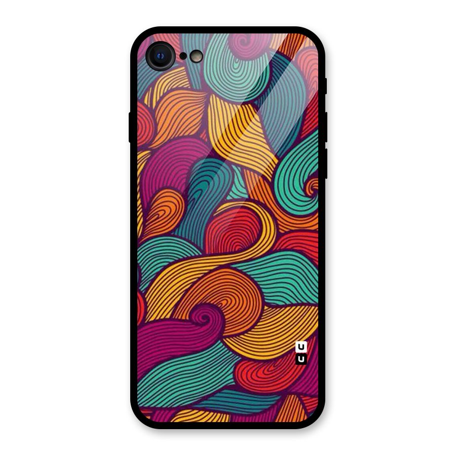 Whimsical Colors Glass Back Case for iPhone 7