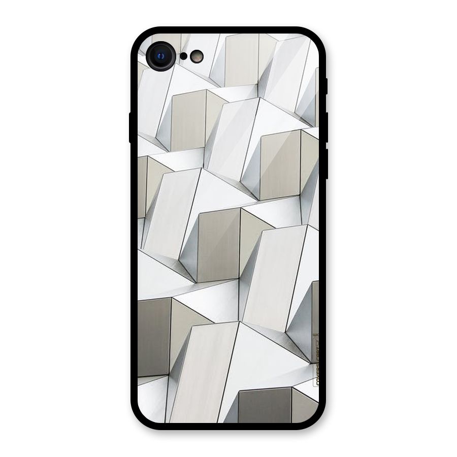 White Abstract Art Glass Back Case for iPhone 7
