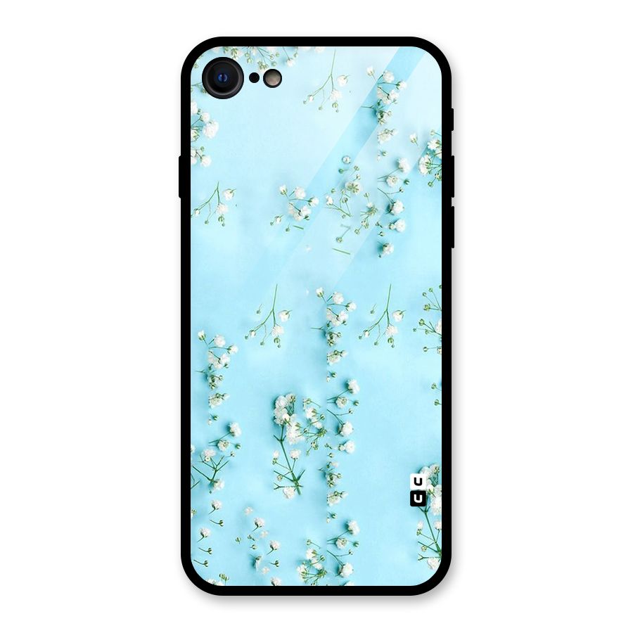 White Lily Design Glass Back Case for iPhone 7