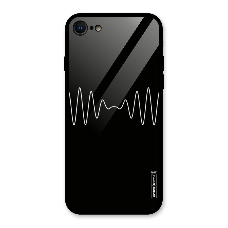 White Minimal Thread Glass Back Case for iPhone 7