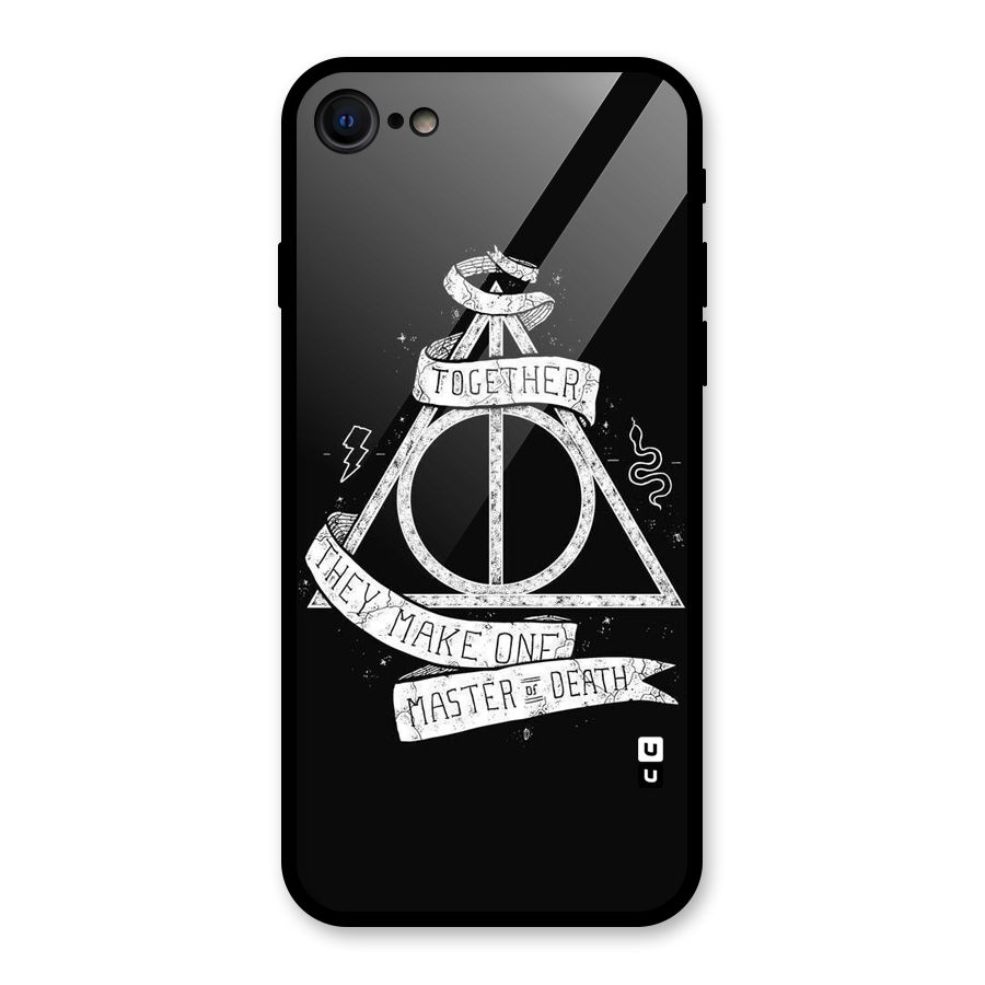 White Ribbon Glass Back Case for iPhone 7