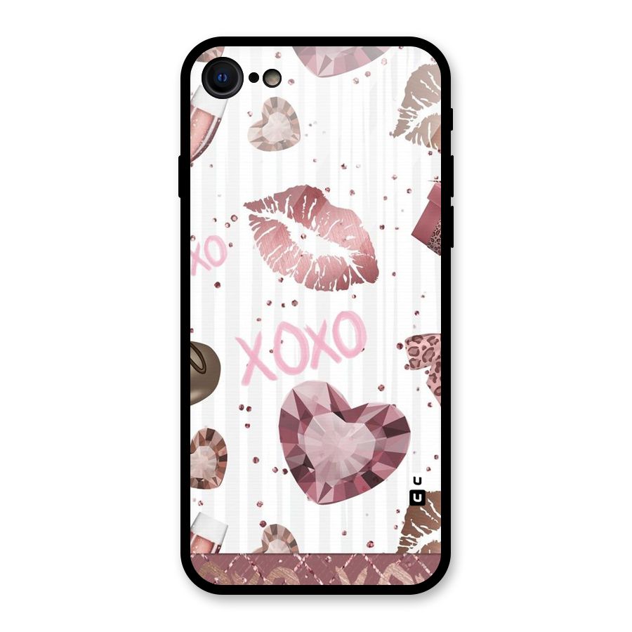 Wine Lip xoxo Glass Back Case for iPhone 7
