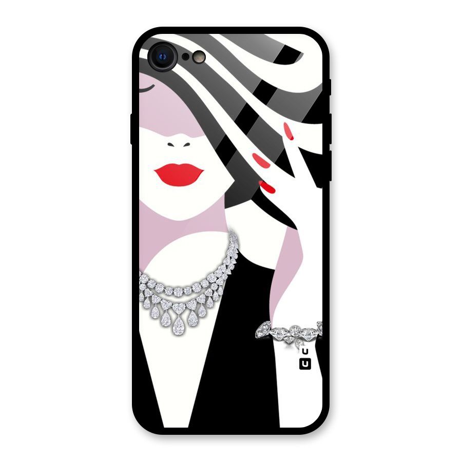 Women Beauty Glass Back Case for iPhone 7