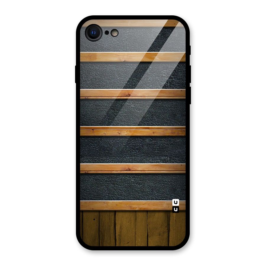 Wood Design Glass Back Case for iPhone 7