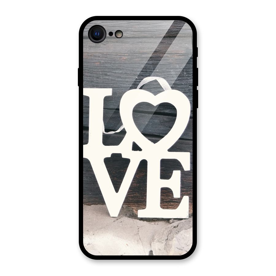 Wood Love Lock Glass Back Case for iPhone 7