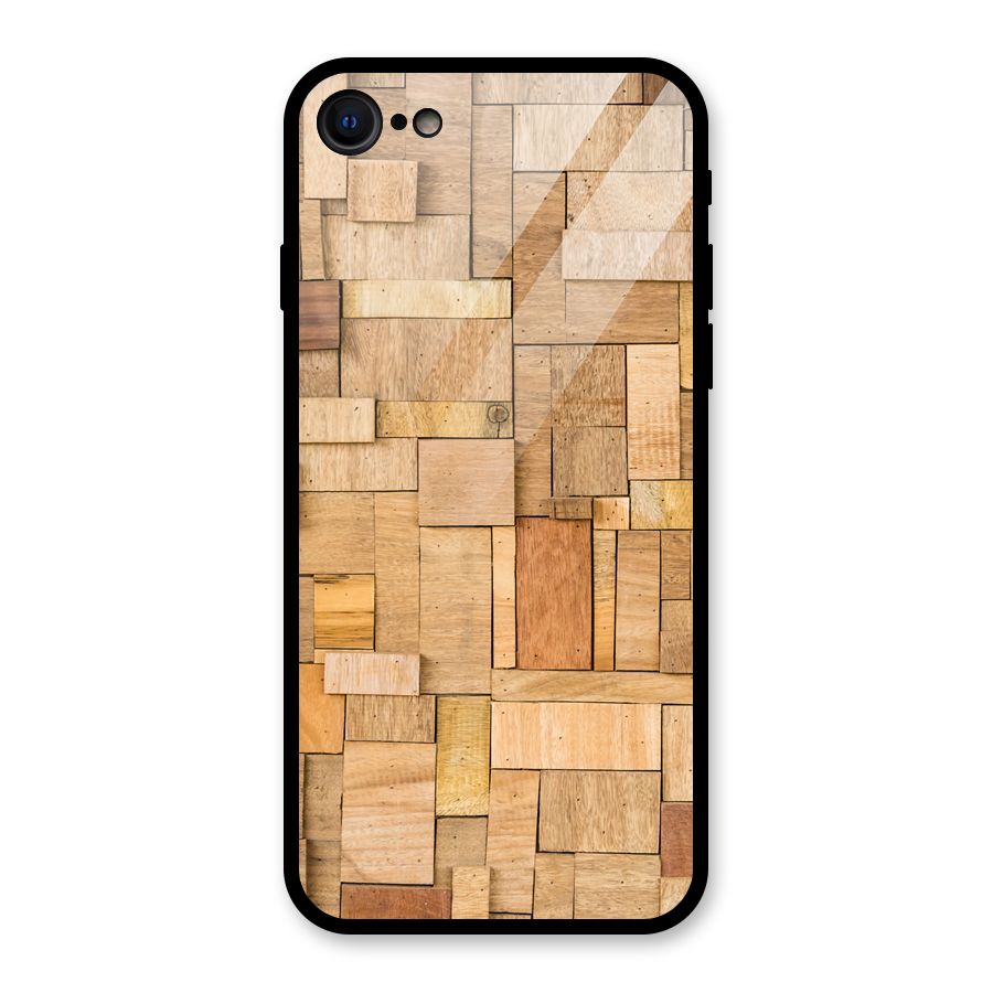 Wooden Blocks Glass Back Case for iPhone 7