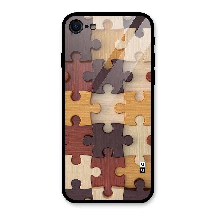 Wooden Puzzle (Printed) Glass Back Case for iPhone 7