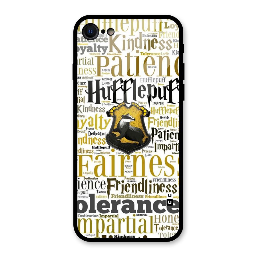 Yellow Fairness Glass Back Case for iPhone 7