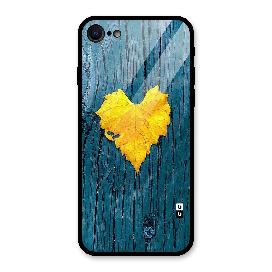 Yellow Leaf Glass Back Case for iPhone 7
