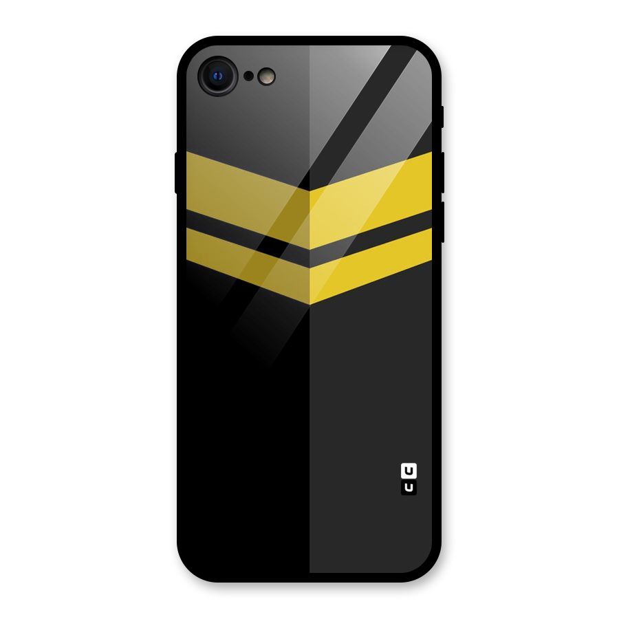 Yellow Lines Glass Back Case for iPhone 7