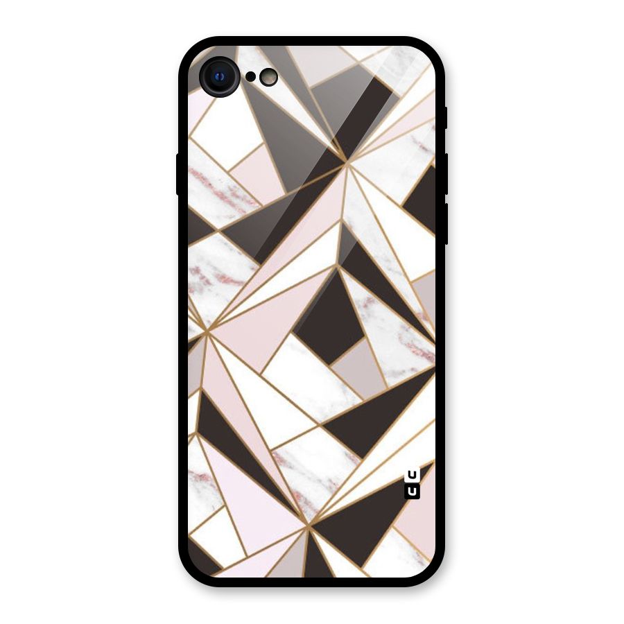 Abstract Corners Glass Back Case for iPhone 8