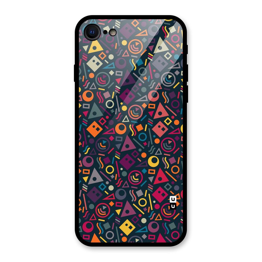 Abstract Figures Glass Back Case for iPhone 8