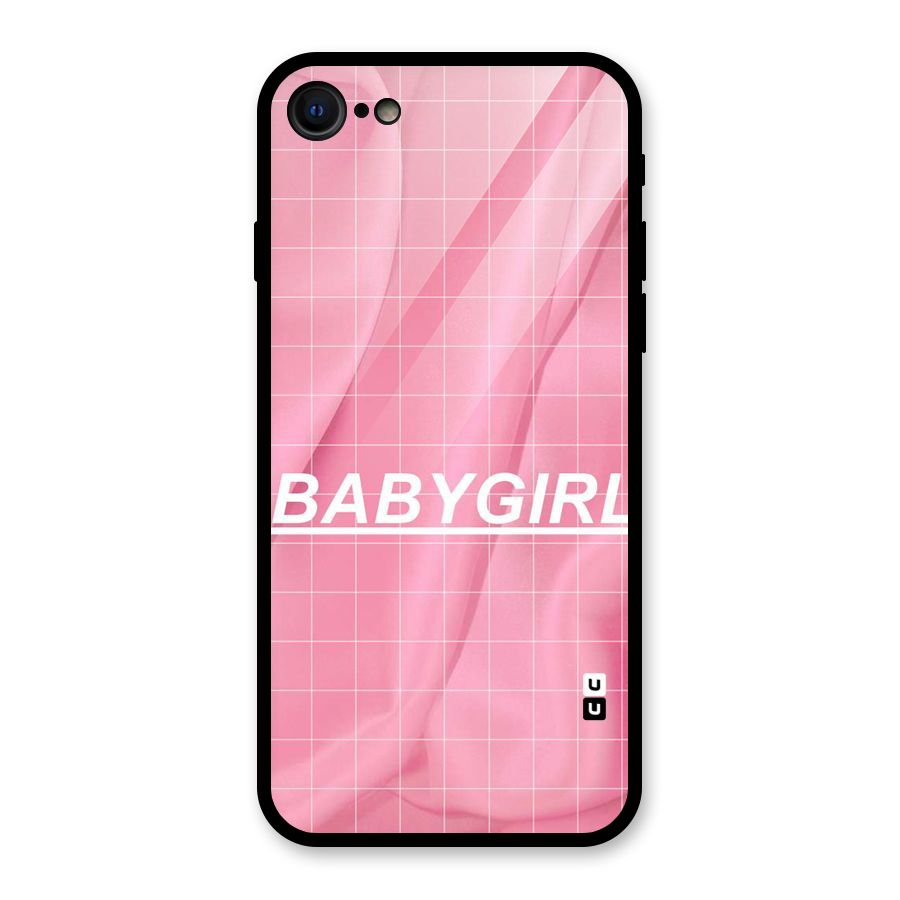 Baby Girl Check Glass Back Case for iPhone 8