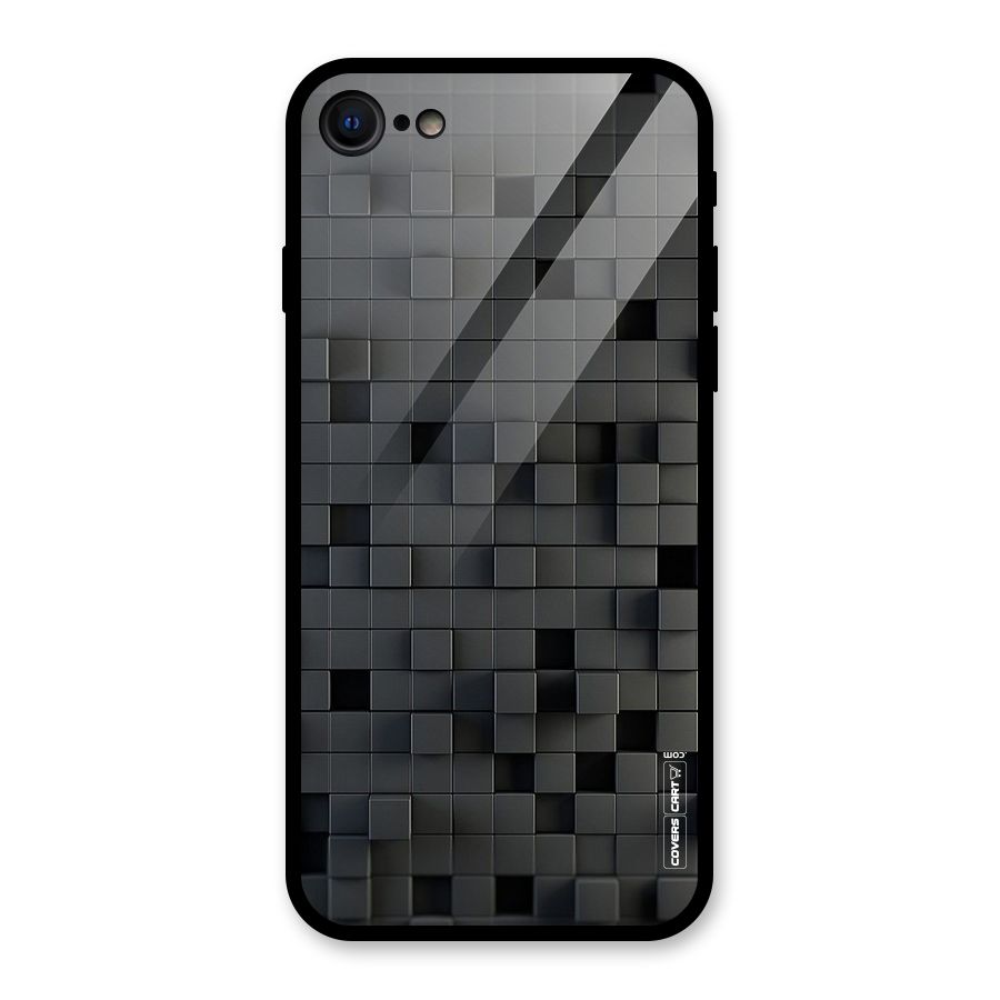 Black Bricks Glass Back Case for iPhone 8
