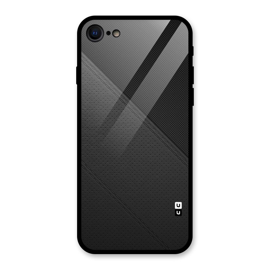 Black Polka Stripe Glass Back Case for iPhone 8