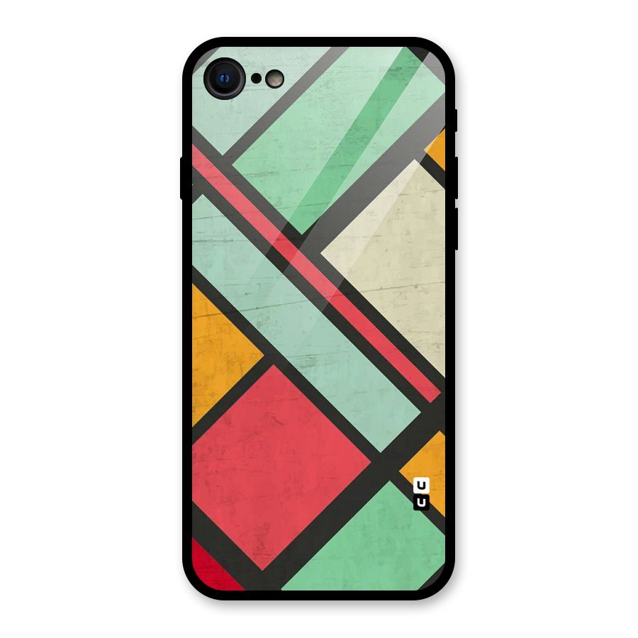 Check Colors Glass Back Case for iPhone 8