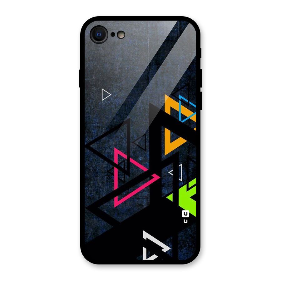 Coloured Triangles Glass Back Case for iPhone 8