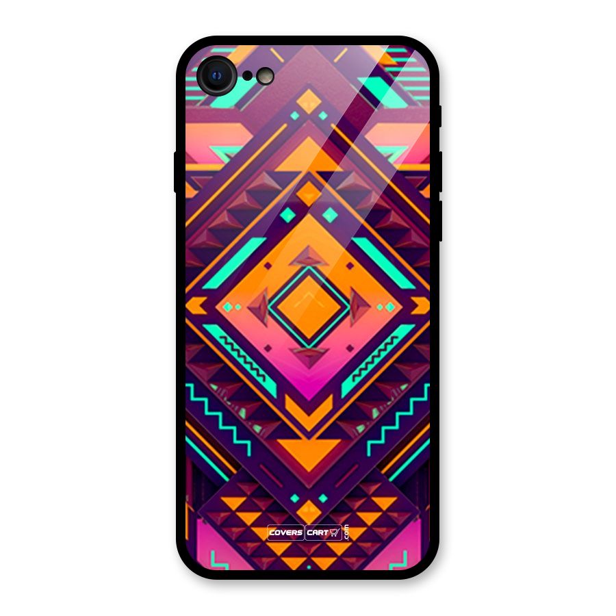 Creative Rhombus Glass Back Case for iPhone 8