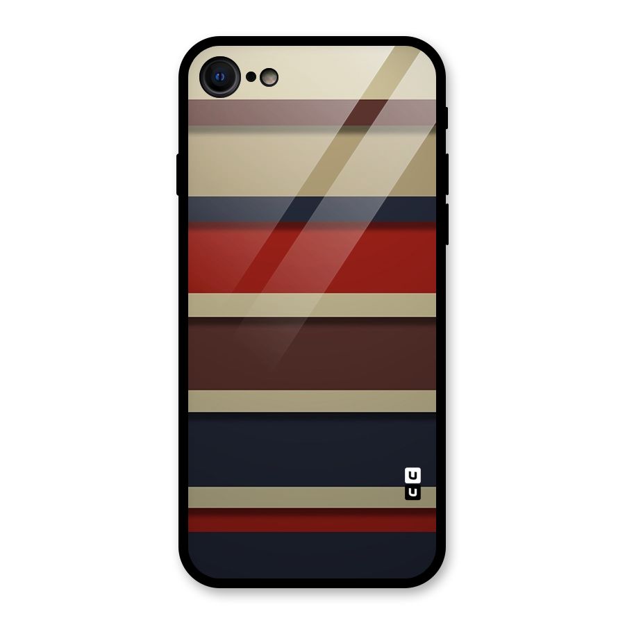 Elegant Stripes Pattern Glass Back Case for iPhone 8