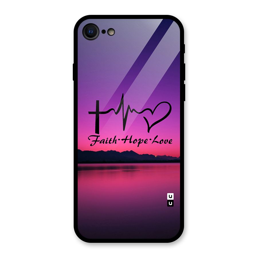 Faith Hope Love Evening Sky Glass Back Case for iPhone 8