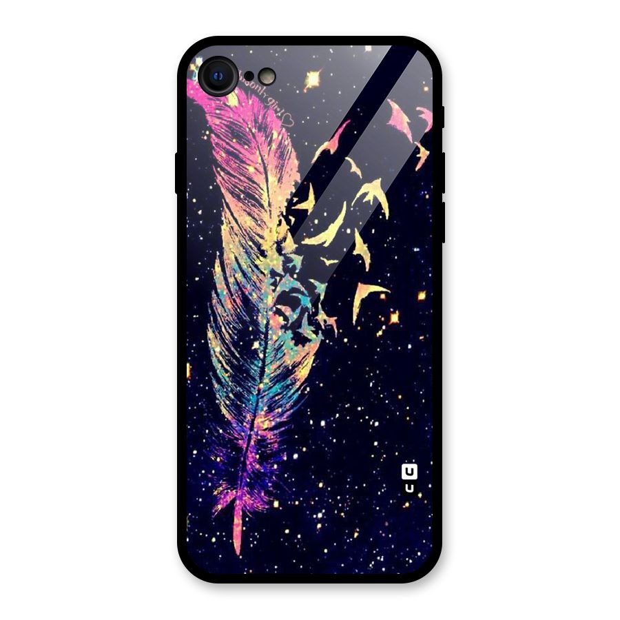 Feather Bird Fly Glass Back Case for iPhone 8